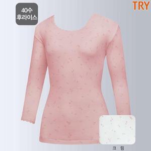 [트라이]  여성 내복 패션7부 내의 상의 순면 T100800