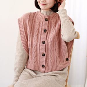 [웬디즈갤러리]옆단추 꽈배기 니트 조끼 HKN138