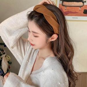 여성 꼬임 머리띠 넓은 터번 헤어밴드 학생 액세서리