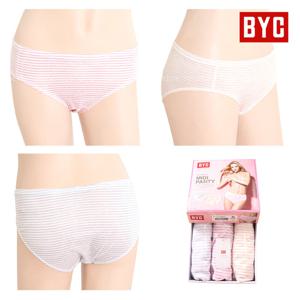 BYC 7593 유색 선염 미디 삼각팬티 3종 여성용