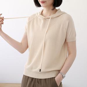 [웬디즈갤러리]빠니 반팔 후드 니트 JKN123