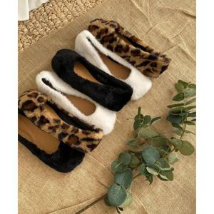 [슈썸] RJ-ac7038 여성 캐주얼 퍼 발레리나 플랫슈즈