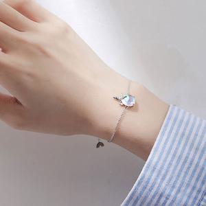 유니콘 모조 월장석 실버925도금 팔찌_IH