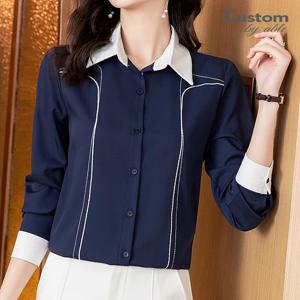 [한정/특가] 모던 라인 배색 블라우스_C2303BL606A