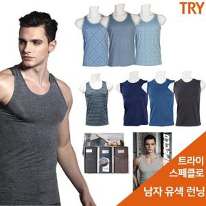 [스페클로] 남성런닝 유색 런닝 세트 민소매 3매