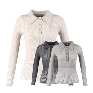 럭스골프 여성 슬림핏 카라 긴팔 골프니트 LB3A622W