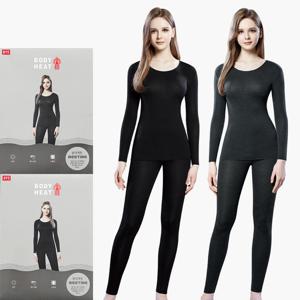 BYC 보디히트 여성내복 세트 발열 얇은 겨울 내의 상하 긴팔