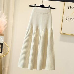 OHS-CBBW2467 A라인 골지 니트 롱스커트