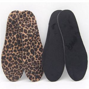 여성 인조 밍크 기본 깔창 호피 검정 1cm 키높이