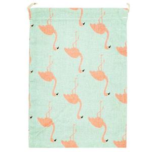 더스트백 린넨 끈조절 파우치 대형 홍학