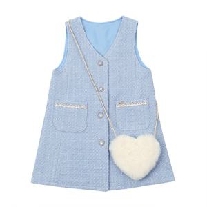 [티파니(정상)]연블루 트위드 점퍼OP(T35KCO020)