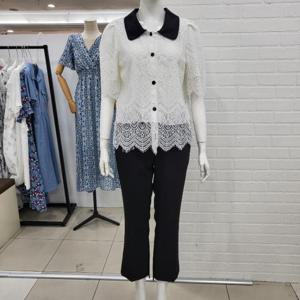 해리앤 DP01 카라 퍼프 레이스 블라우스 HOSP2723