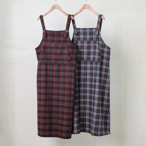 빅사이즈사랑해요 Q234L311 포근감성체크멜빵원피스 LY