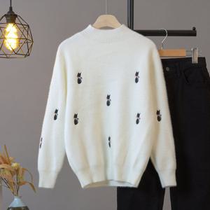 [한정/특가] 캣 포인트 하프넥 긴팔 니트_C2312KN212D