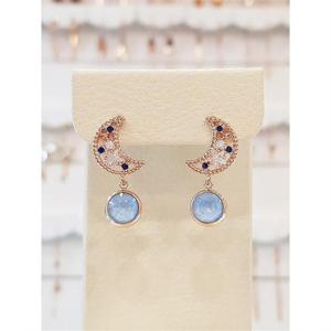 볼라레 세이브존03 친구생일선물 반달 오스트리아 스톤 드롭 귀걸이 LE776