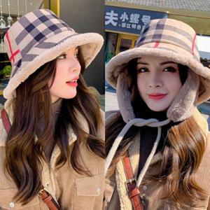 (3색) 체크 귀달이 벙거지 버킷햇 골프모자 겨울모자