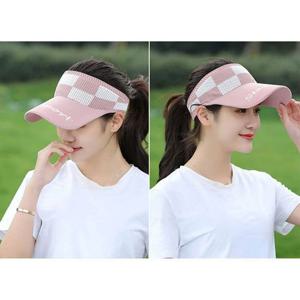 여름 체커 골프모자 1P 밴딩 니트 썬캡 썬바이저 썬햇
