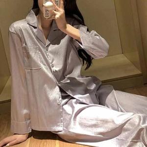 [더블디] 여성 캐주얼 홈웨어 실크 루즈핏 일상 잠옷 INW101