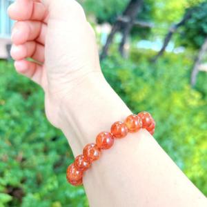 호박색 염주 불교 마노 팔찌