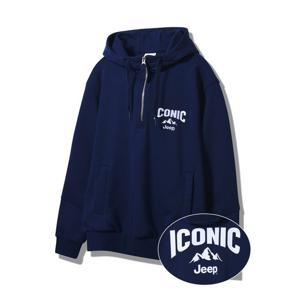 [지프] 아이코닉 후드티 블루 반집업 JP1THU212