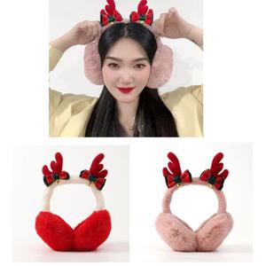 쫑긋 귀여운 루돌프 퍼 귀마개 여성 보온 패션 접이식