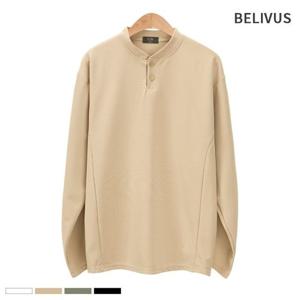 빌리버스 남성 티셔츠 BCM007 헨리넥 긴팔 무지 심플티