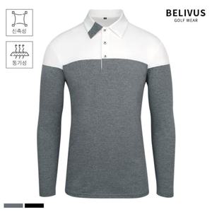 빌리버스 골프웨어 남자 카라티 BGLT020 기능성 긴팔 티셔츠