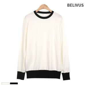 빌리버스 남성 니트 BOJT001 배색 긴팔 골프웨어 티셔츠