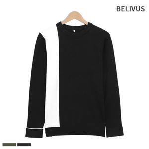 빌리버스 골프웨어 남자 니트 비스코스 긴팔 티셔츠 BADT002