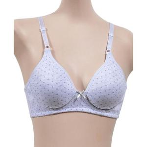 도트패턴 편안한 노와이어 몰드 A컵 브라 사계절 심플