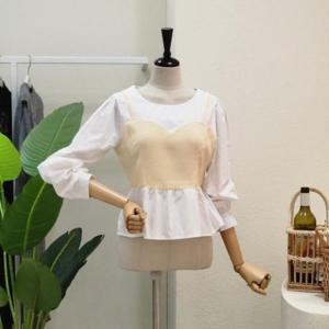 [포커스]  FS4A9BL5736_뷔스티에 포인트 라운드 블라우스