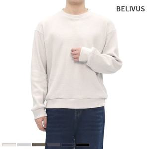 빌리버스 남자 맨투맨 링클프리 와플 무지 긴팔 티셔츠 BCM074