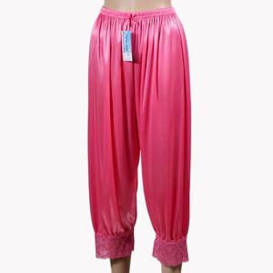 여성 새틴 시보리 레이스 고급 스판 8부 파자마 하의