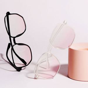 핑크 그라데이션 패션 뿔테 선글라스 여성 각진 예쁜