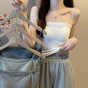 크롭끈나시패드내장 여자 끈나시 브라탑 런닝 브라