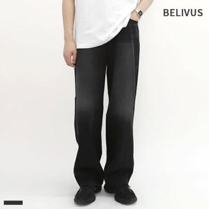 빌리버스 남자 청바지 와이드 데님 팬츠 블랙진 흑청 BTJ031