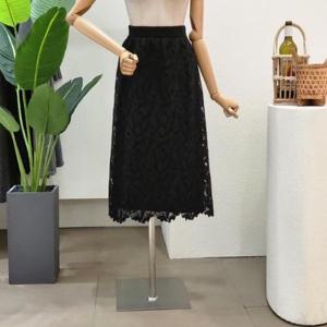 [포커스]  FS4A7SK00097_레이스 니트 롱스커트