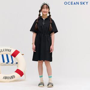 [오션스카이] 여아 스트레치 후드 반팔 원피스-DBJG6161D03