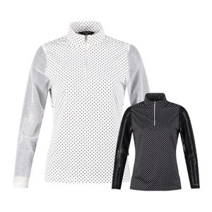 아날도바시니 여성 도트 메쉬 슬리브 긴팔 골프셔츠 ABWTS42306
