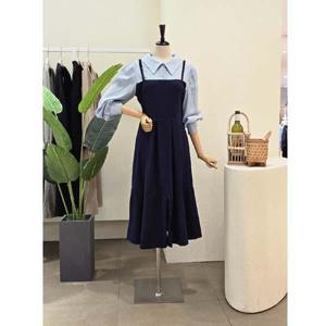 [포커스]  24FM4D9OP5810_뷔스티에 포인트 카라넥 롱원피스