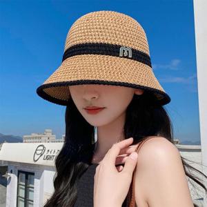 예쁜 자외선 차단 모자 밀짚 버킷햇 벙거지 여행 모자