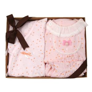 [오가닉맘][출산선물] 핑크메이문배내저고리+긴소내의 2종세트(MGSNBE04_08)