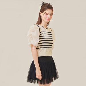 [포커스]벌룬소매배색줄지니트 PBBF4M3KT2131