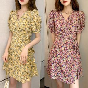 [잇백잇슈]플라워무늬랩원피스 화려한 산뜻 봄패션 여성데일리룩