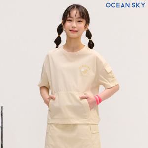[오션스카이] 여아 포켓 장식 반팔 티셔츠-DBJG5863D0M