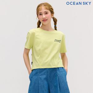 [오션스카이] 여아 다트 포인트 크롭 반팔 티셔츠-DBJG5877D0Y