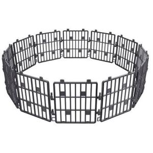 강아지 애완동물 큐브 울타리 펜스 12P 다크그레이