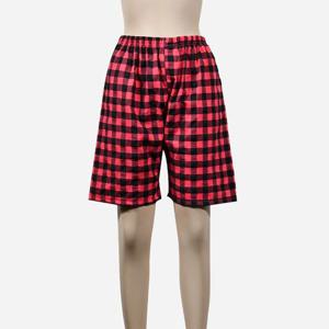 여성 체크 패턴 면 5부 파자마 홈웨어 잠옷 바지 팬츠