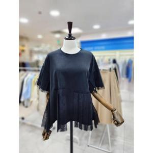 스테파니 세이브존08 플리츠 망사 주름 티 A24TS4224