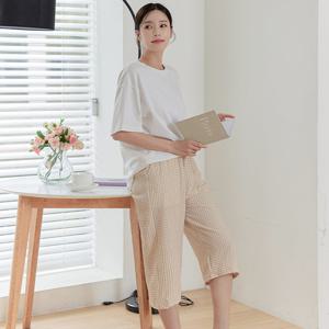 포슬 요루체크 7부 남여공용 파자마바지